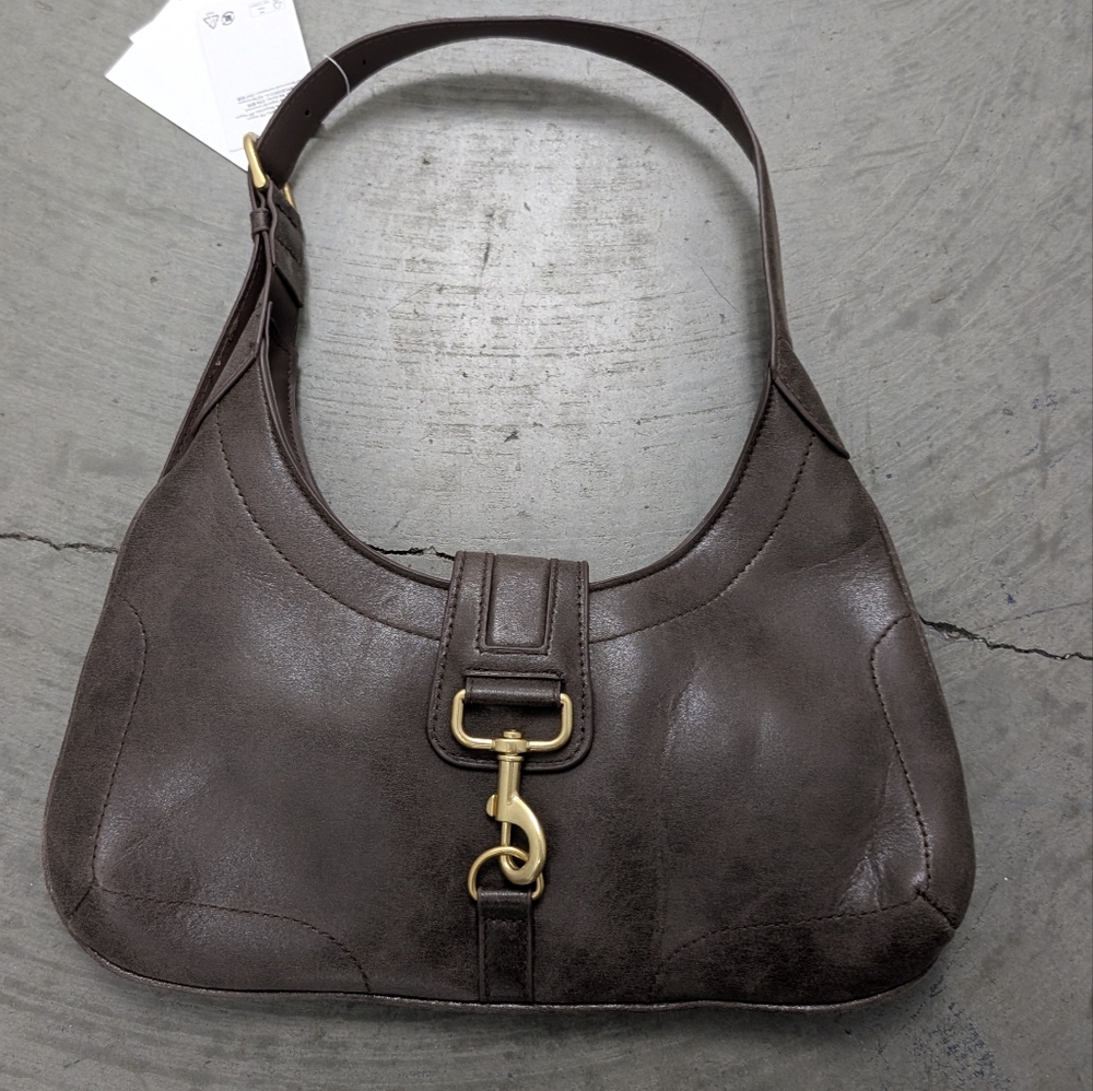 H&M Elegant Brown Vegan Leather Shoulder Bag